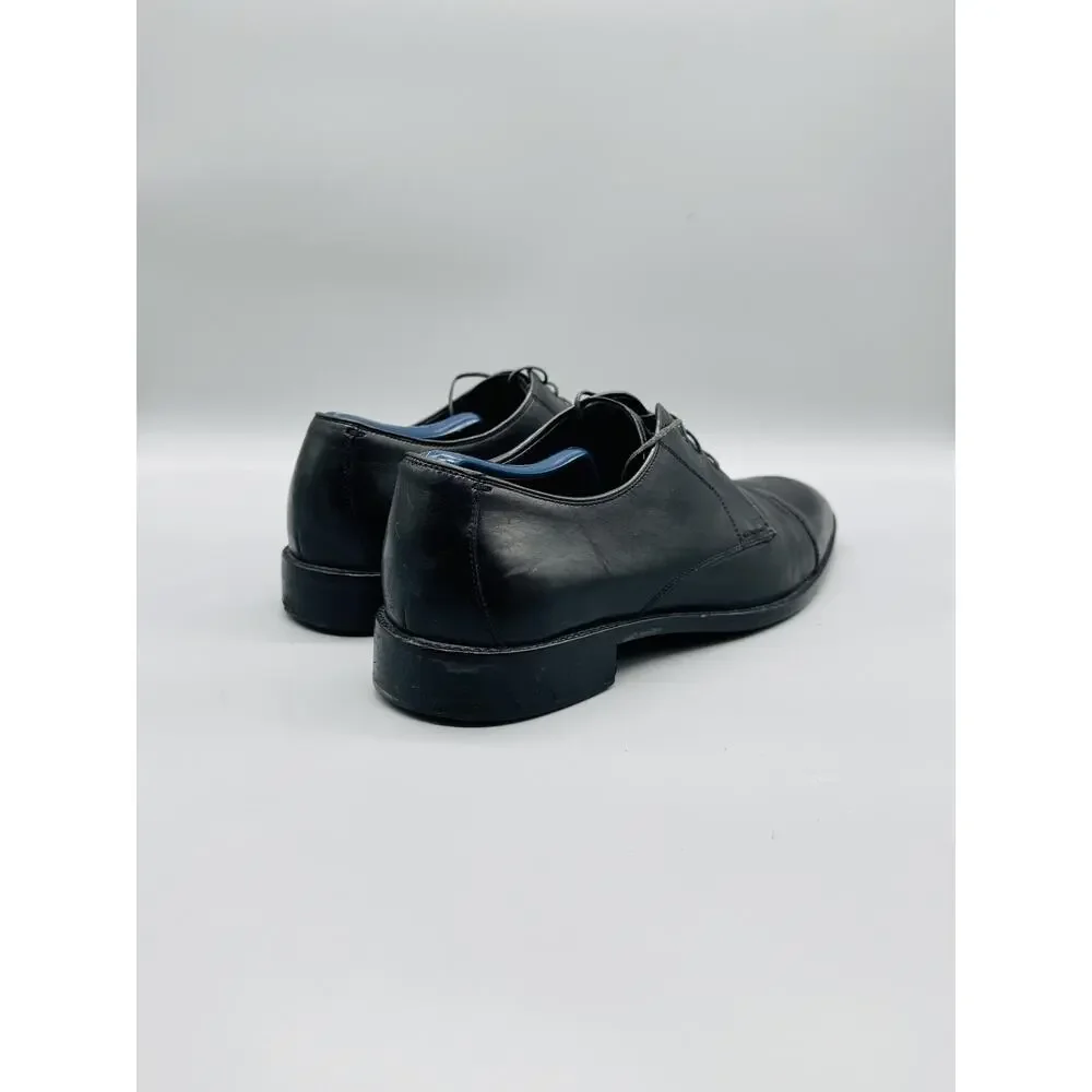Cole Haan Shoes Mens 9.5 Black Leather Cap Toe Lace Up Derby Oxford Dress Formal